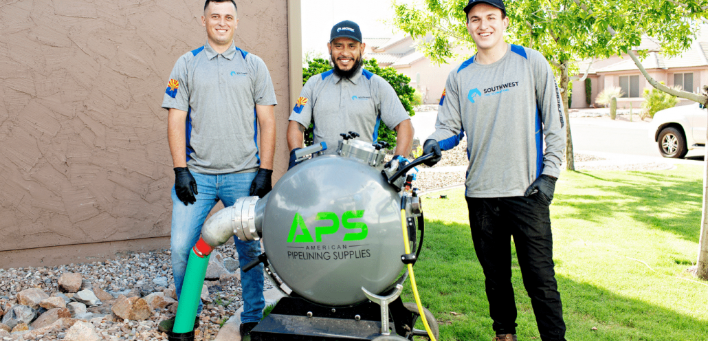 Southwest Pipe Technologies Mesa Arizona Trenchless Pipe Repair Technicians with Inversion Drum