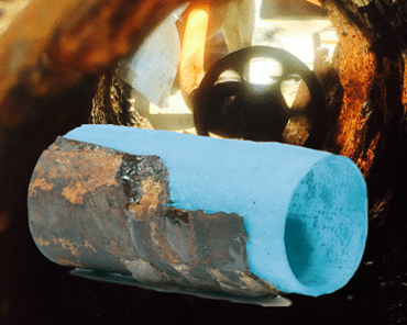 choose trenchless pipelining over pipe replacement Sample of a pipe renewed with cured-in-place pipe lining