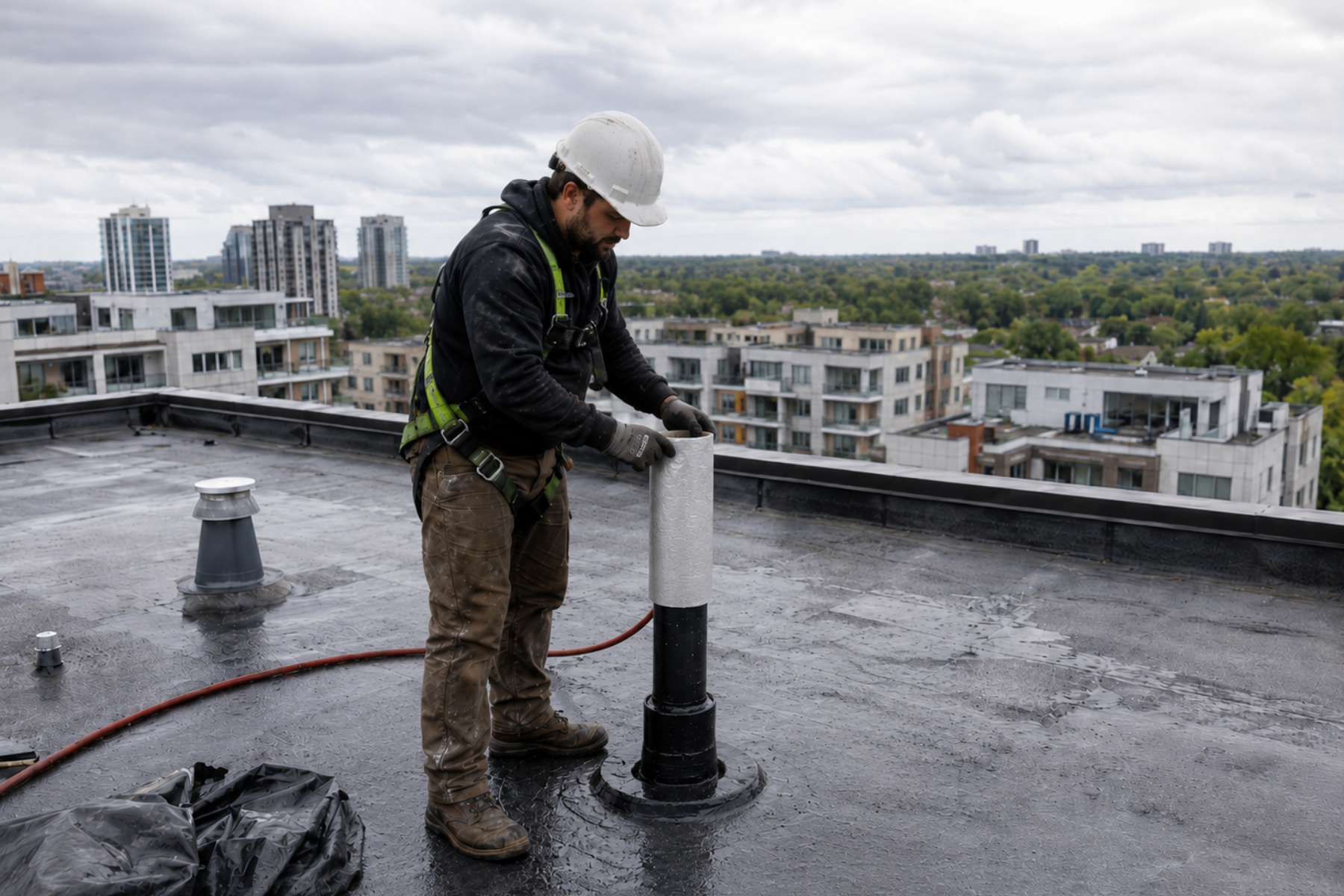 commercial vertical stack pipe lining